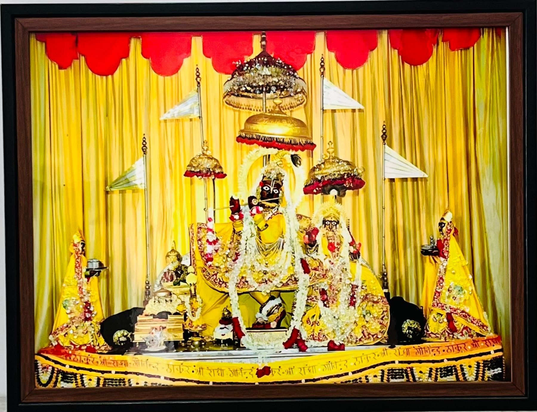 Crystal Resin Wall Art Radha Krishna in double frame pattern (18″ x 24″)