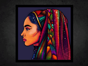 Modern Art Lady Photo Frame